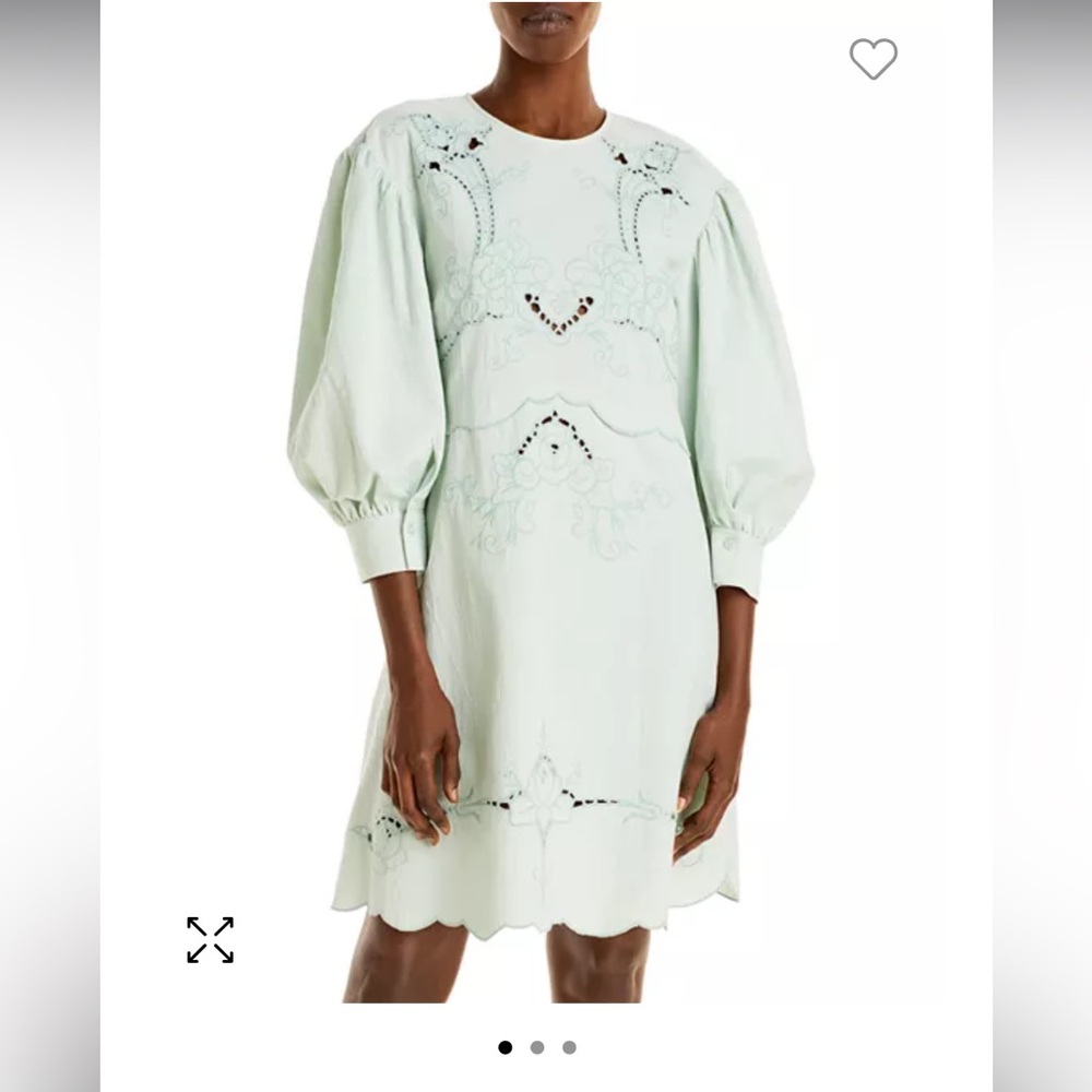 See By Chloe Mint Green Eyelet Mini Dress